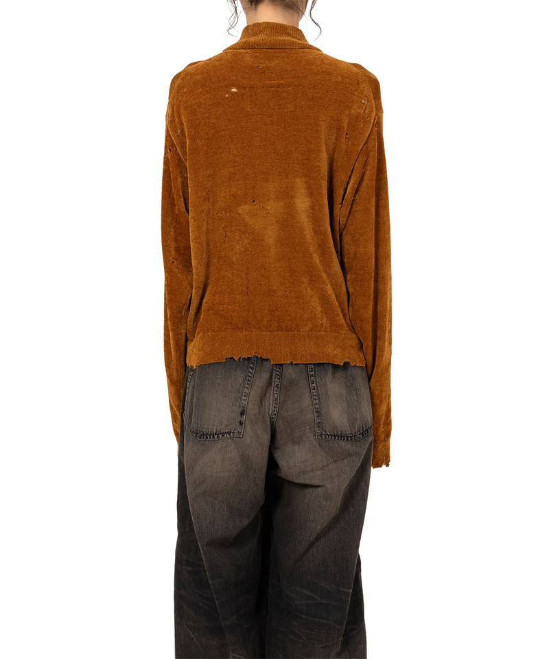 Distressed High Neck Knit Cardigan 18