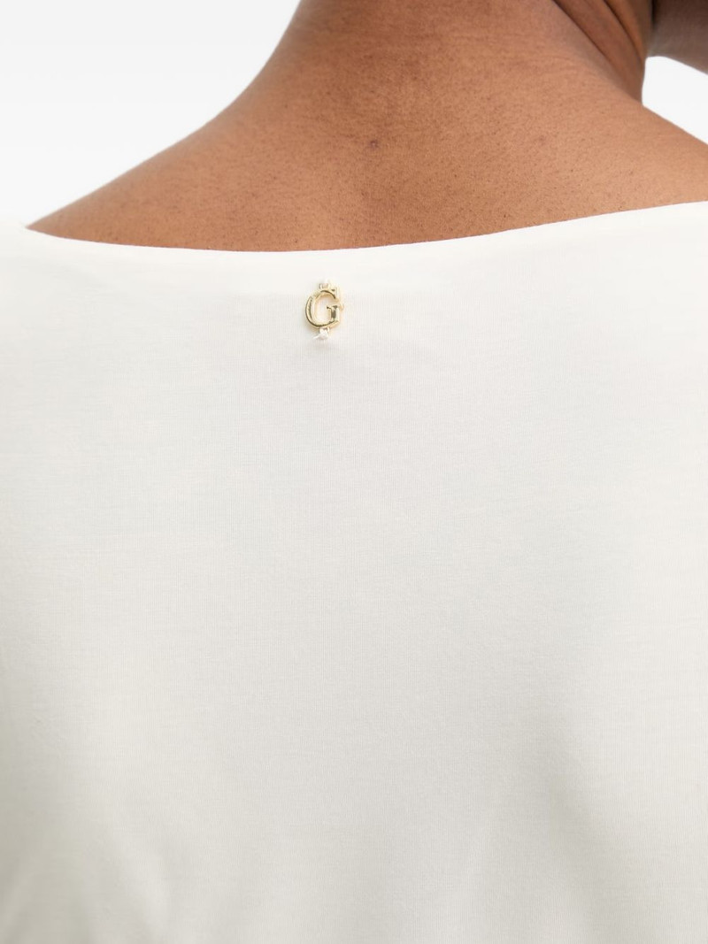 asymmetric-neck long-sleeved top 5