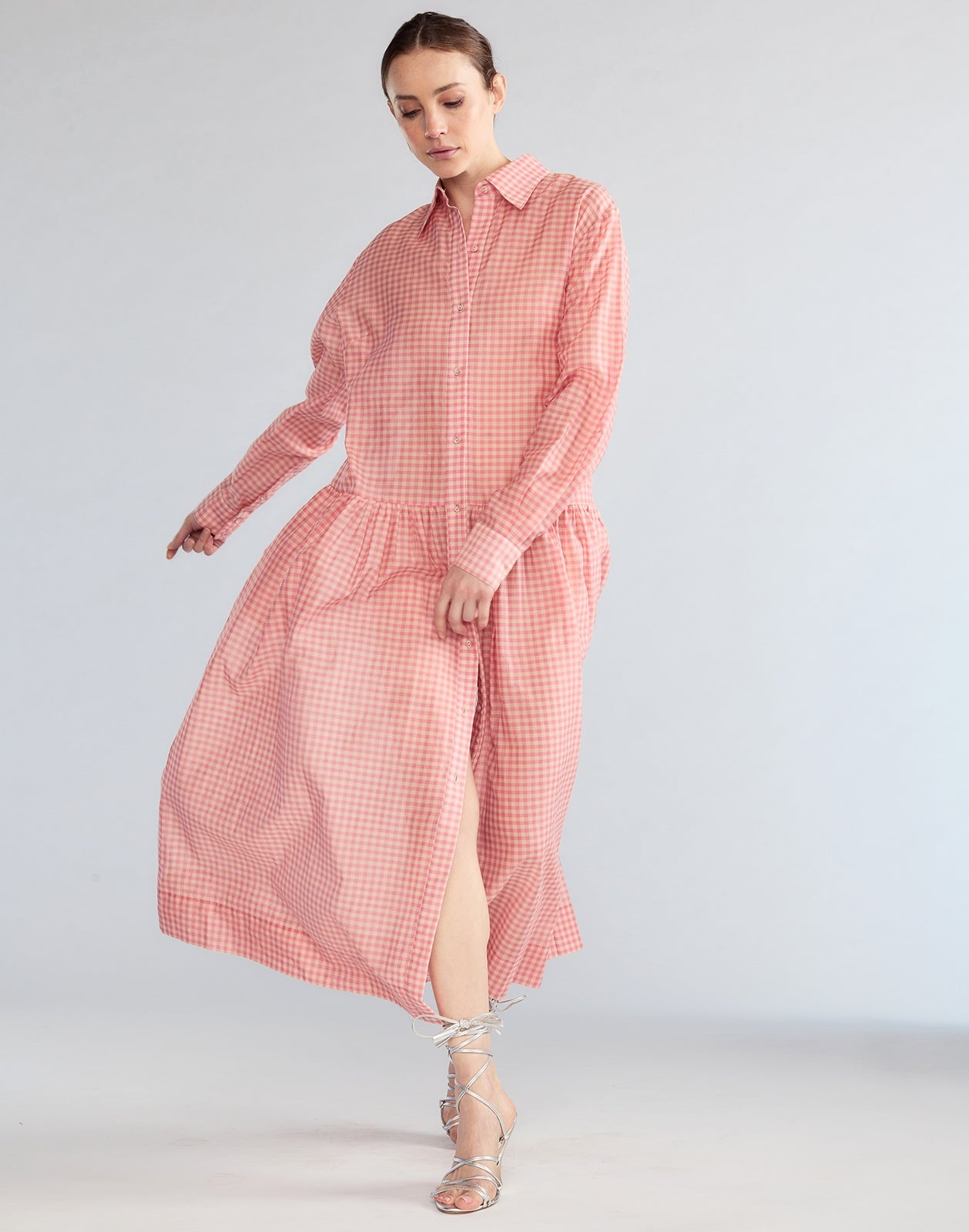 Geneva Silk Cotton Shirt Dress - 3