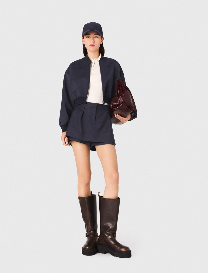 maje Zipped mix wool bomber outlook