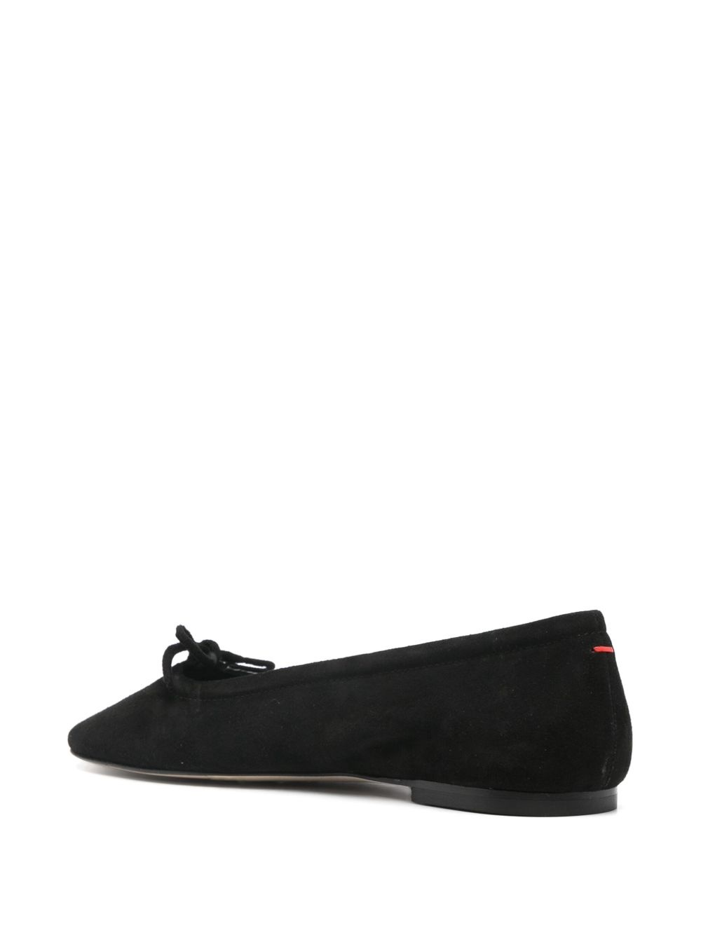 bow-detail suede ballerina shoes - 3