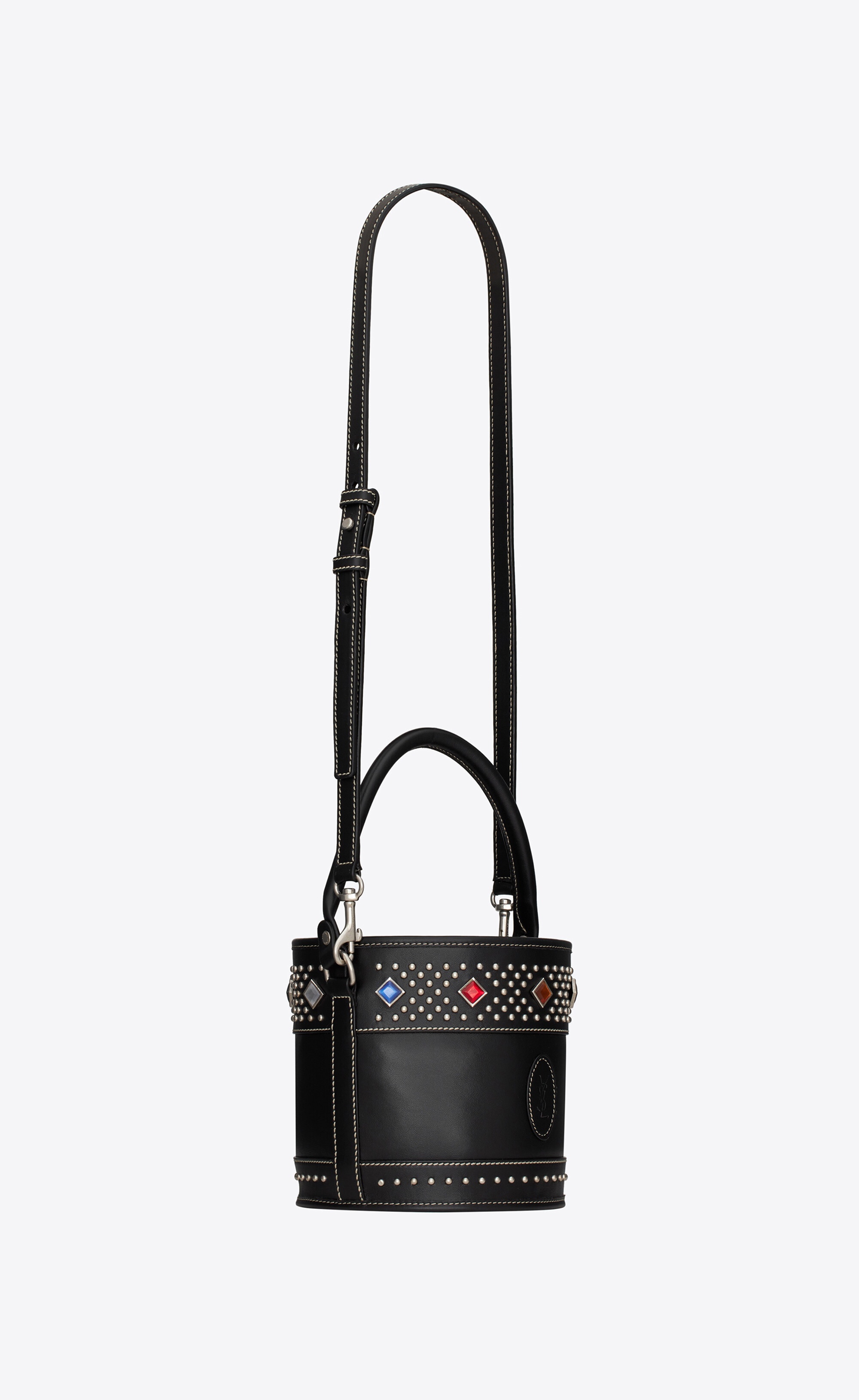 bahia small bucket bag in smooth leather with studs - 6