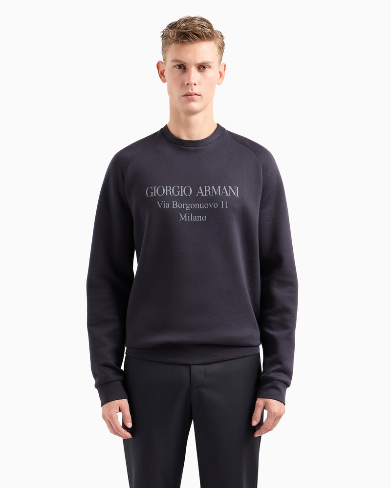 GIORGIO ARMANI Borgonuovo 11 sweatshirt in cotton double jersey outlook