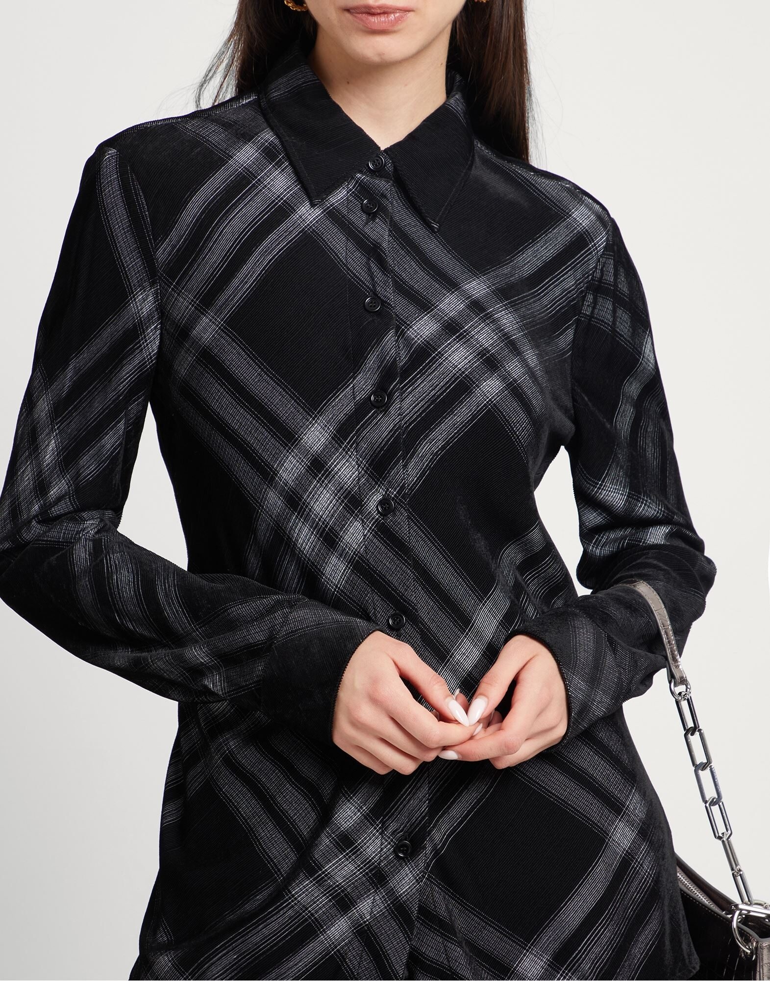 Black Women's Checked Shirt - 4