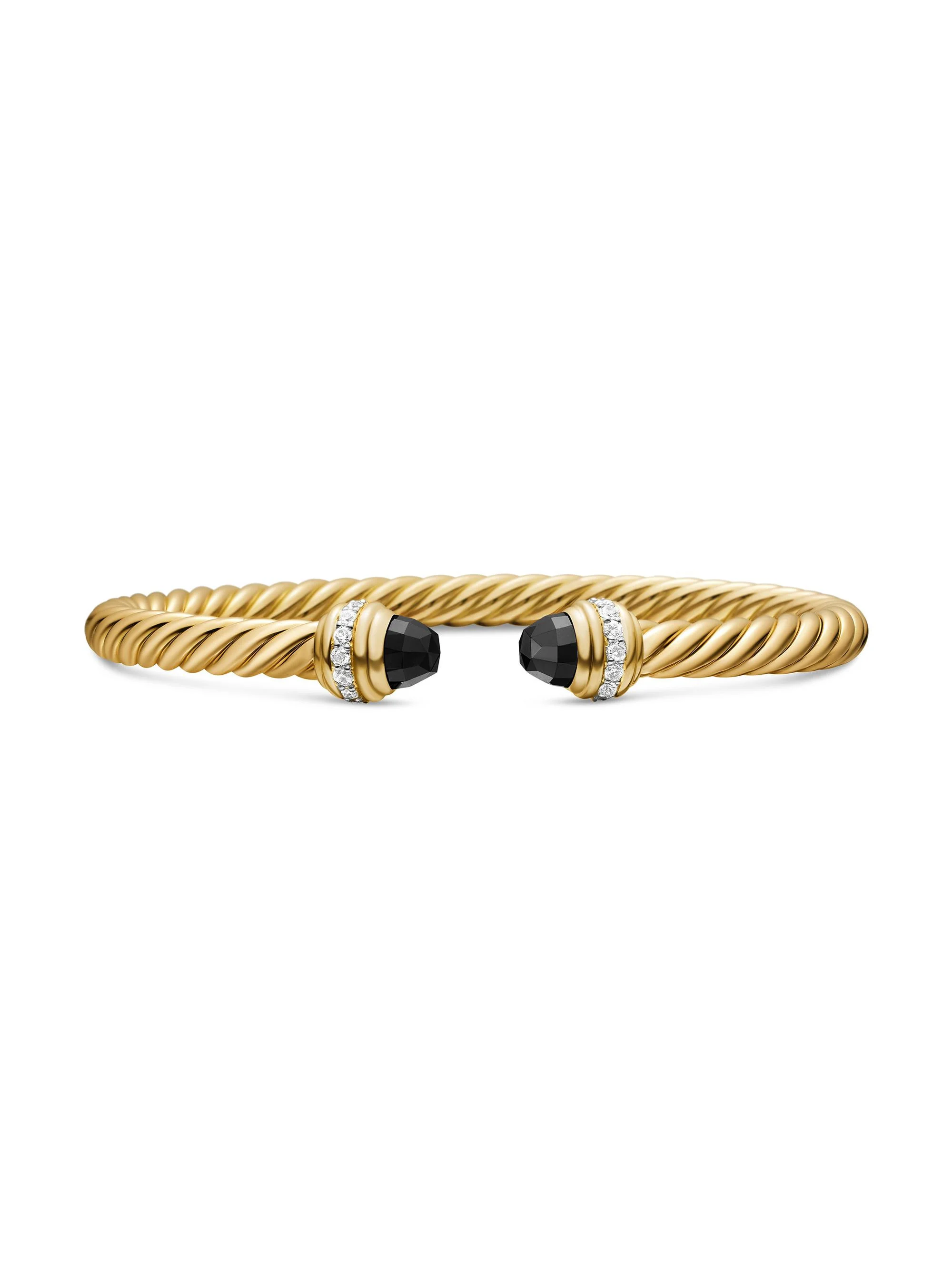 Women's Classic Cablespira Bracelet in 18K Yellow Gold - Black Onyx - 1