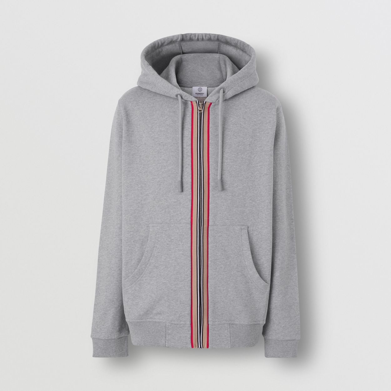 Icon Stripe Detail Cotton Hooded Top - 1