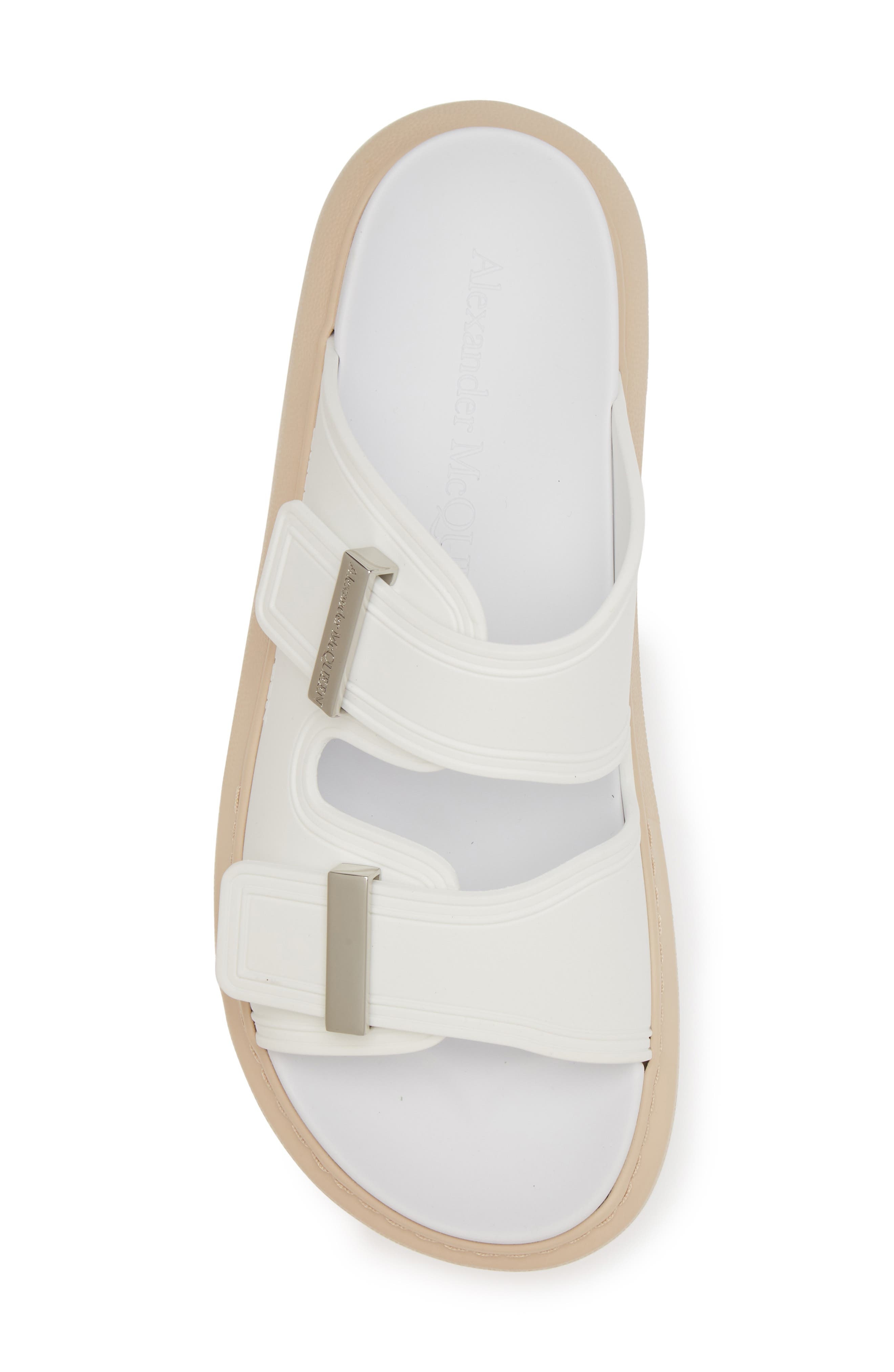 McQueen Oversize Slide Sandal in Ivory/Oat/Silver at Nordstrom - 5