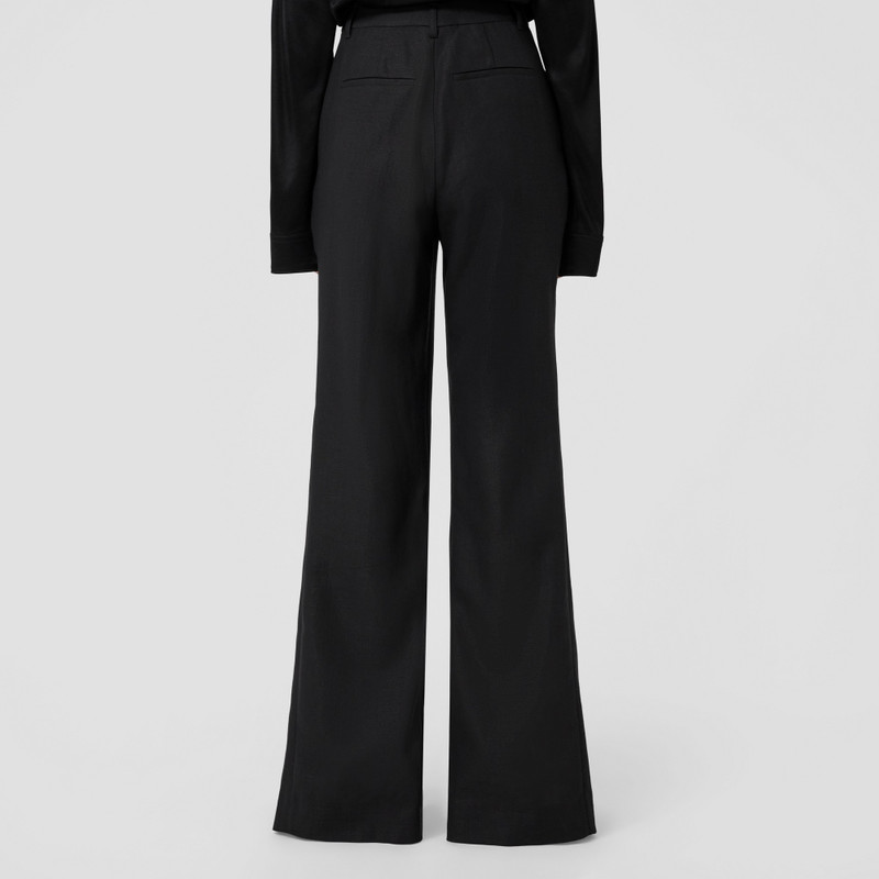 Split Detail Wool Ramie Wide-leg Trousers 3