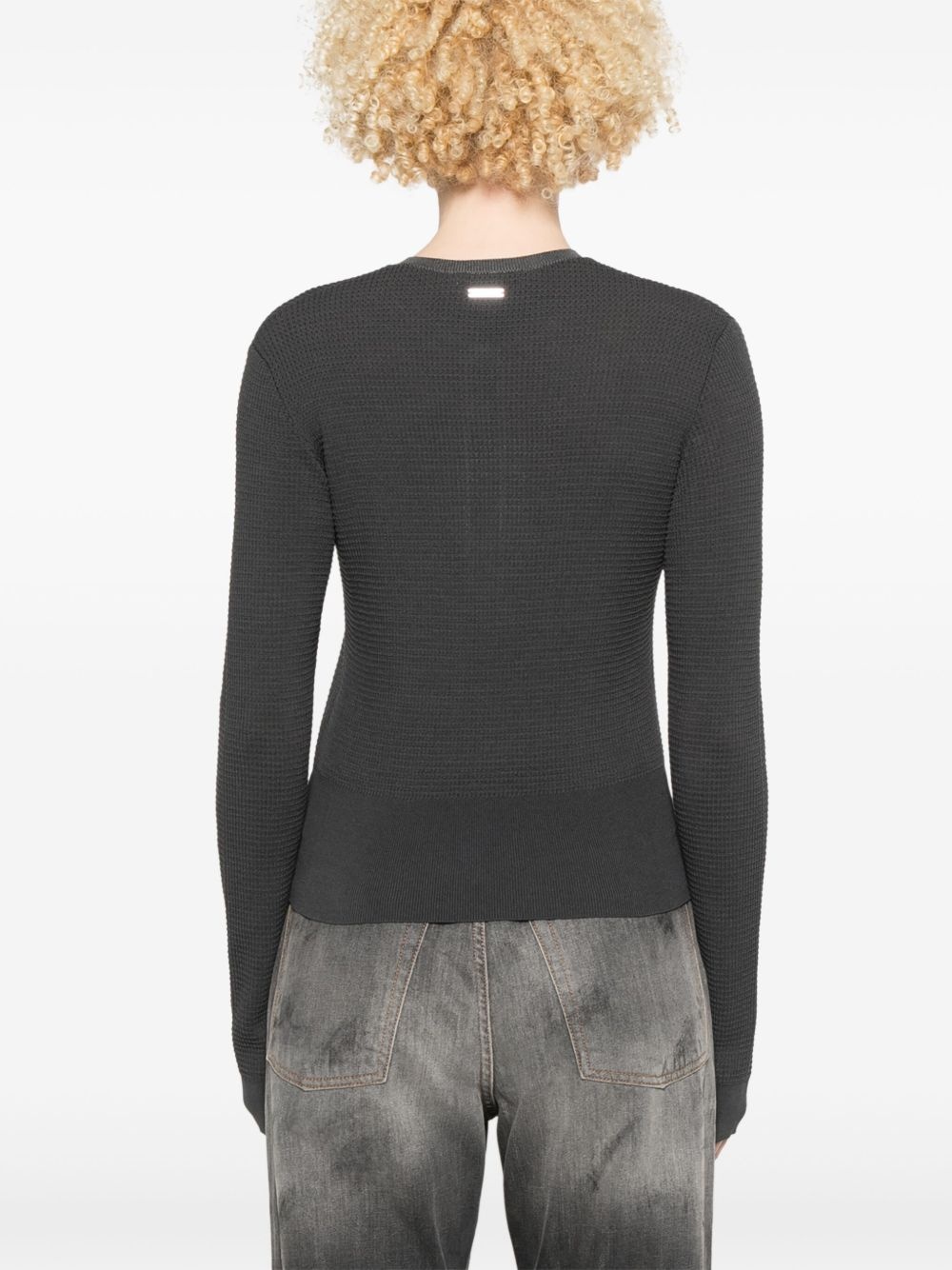 waffle-knit sweater - 4