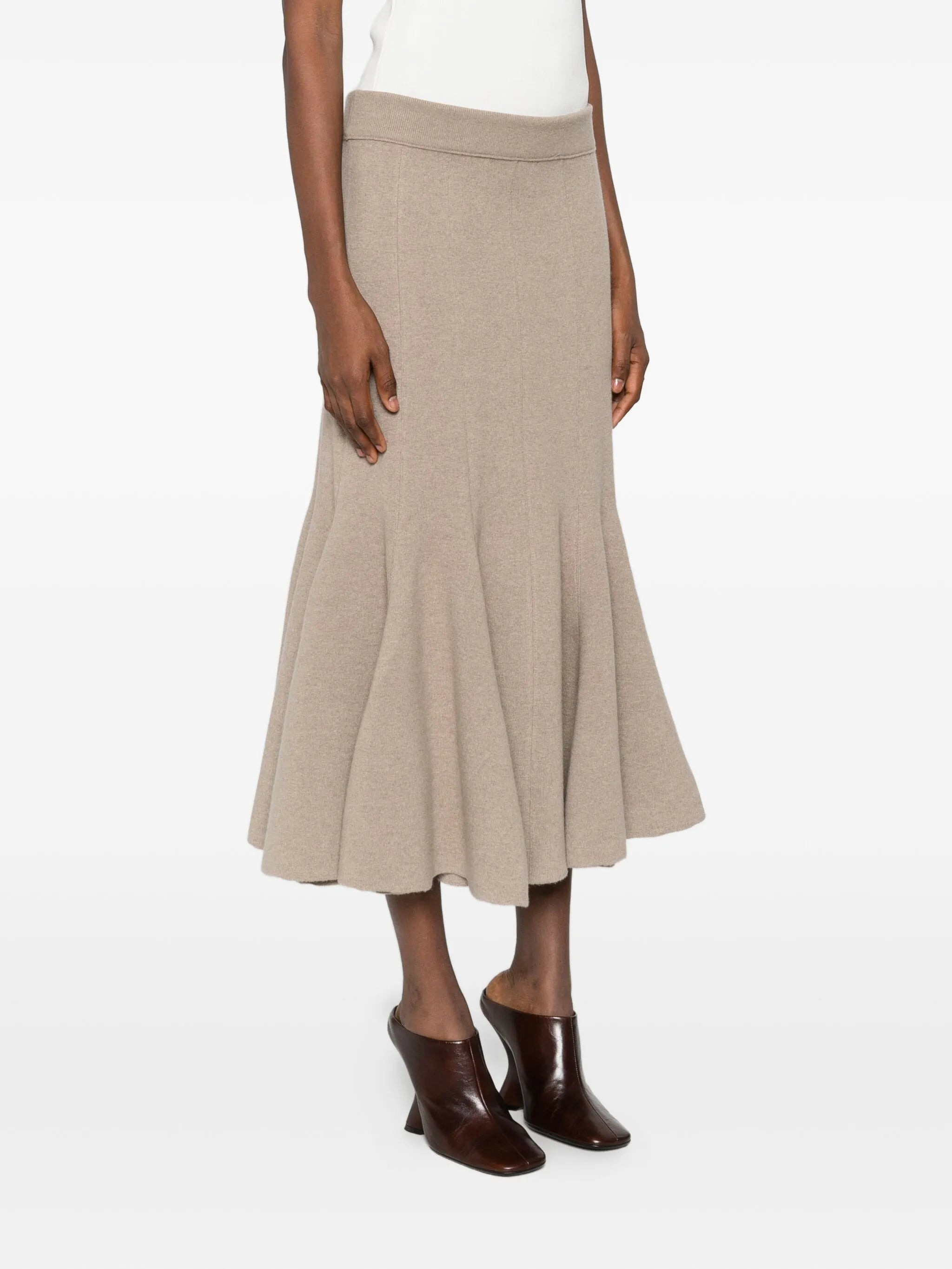 peplum-hem midi skirt - 3