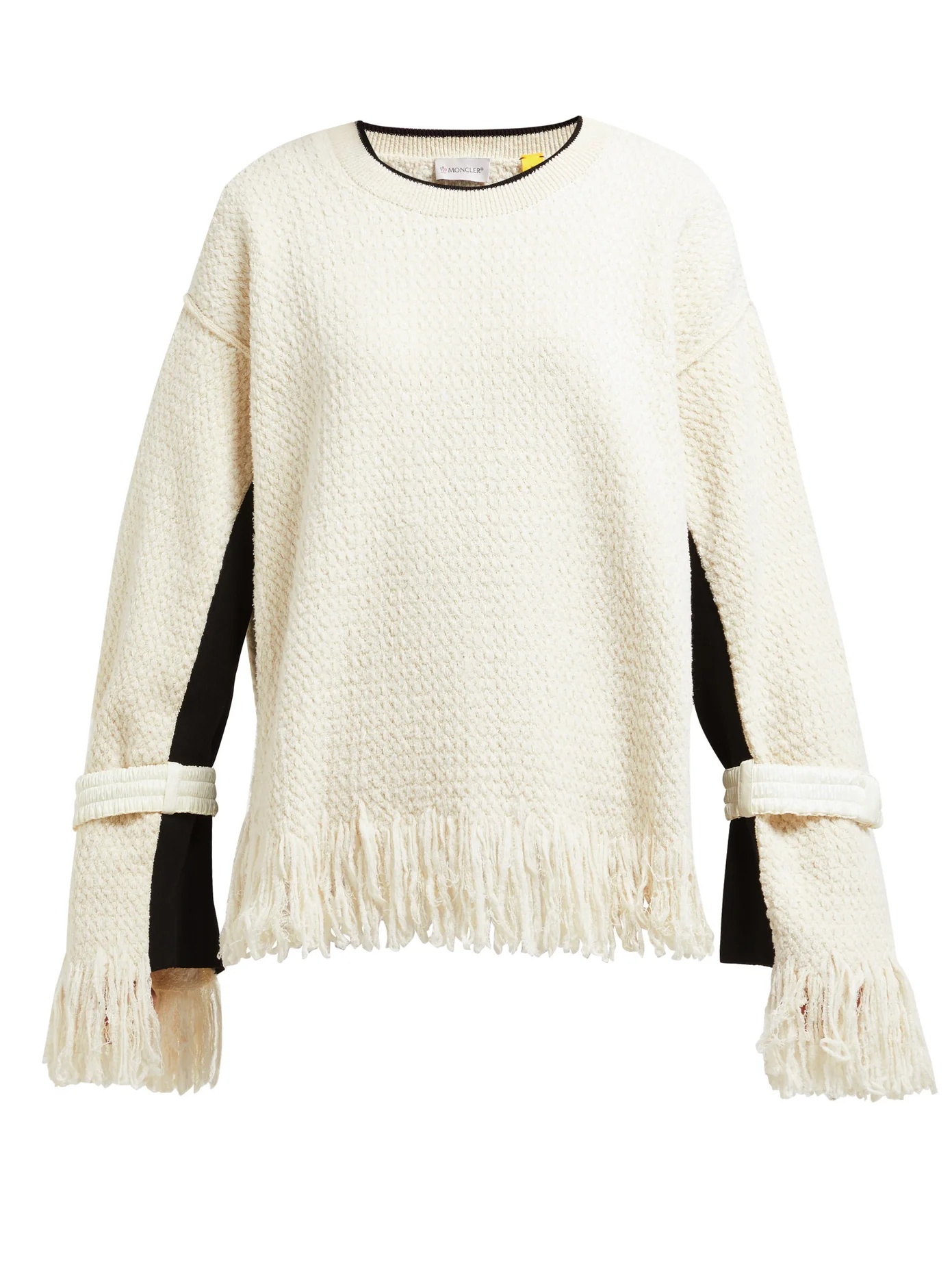 Fringed cotton-blend sweater - 1