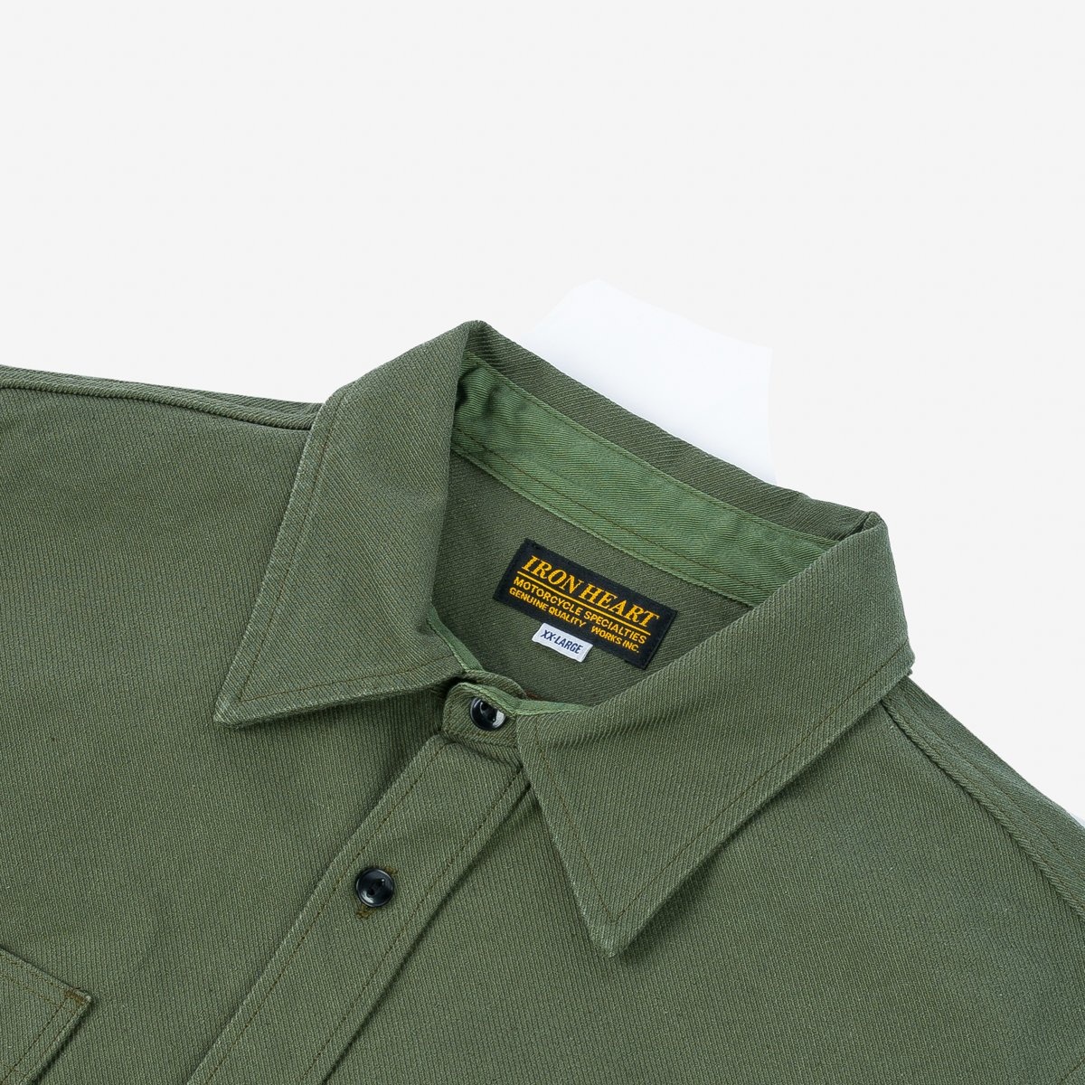 IHSH-307-OLV 13oz Military Serge Work Shirt - Olive - 6
