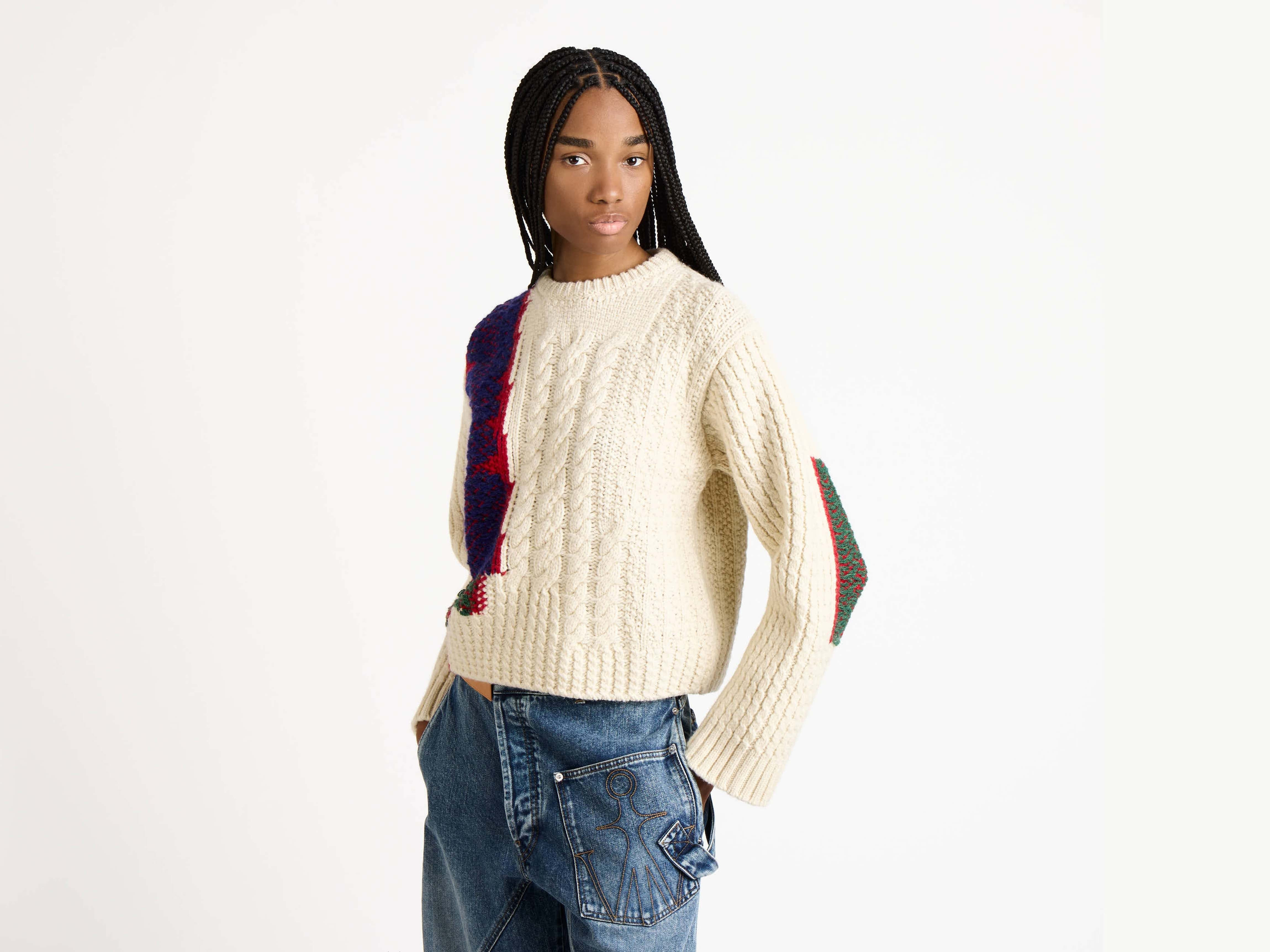 CABLE-KNIT JUMPER IN IVORY - 4