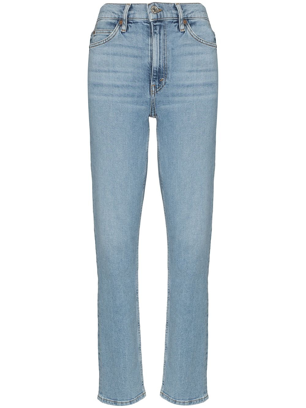 high-waisted straight-leg jeans - 1