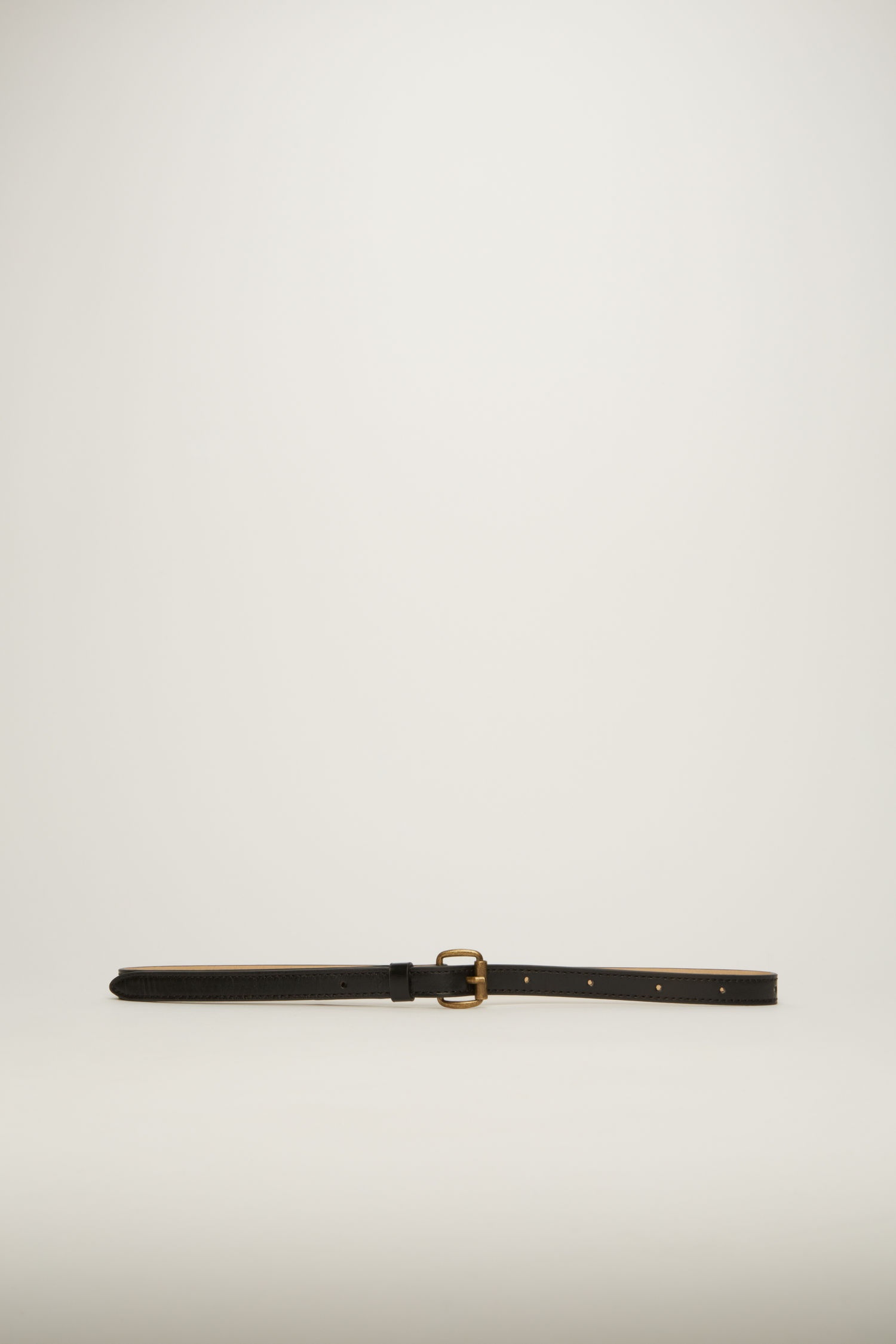 Slim leather belt black - 1