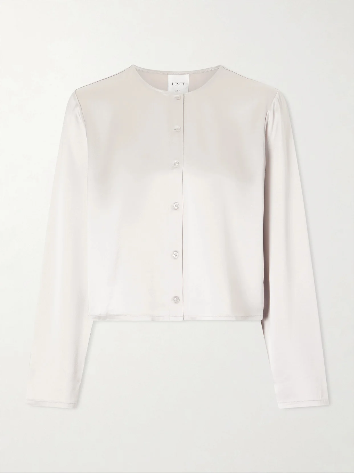 Barb Cropped Satin Cardigan - 1