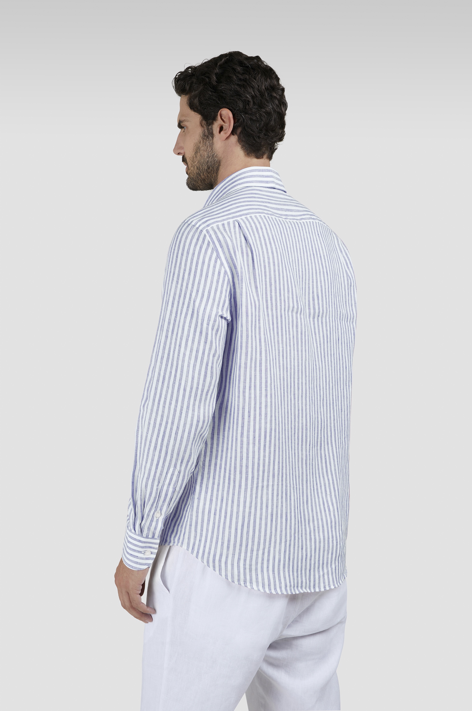 LINEN SHIRT WITH FRENCH COLLAR - 3