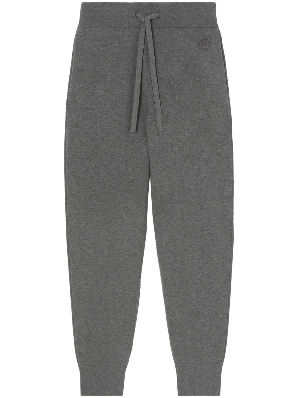 embroidered monogram sweatpants - 1