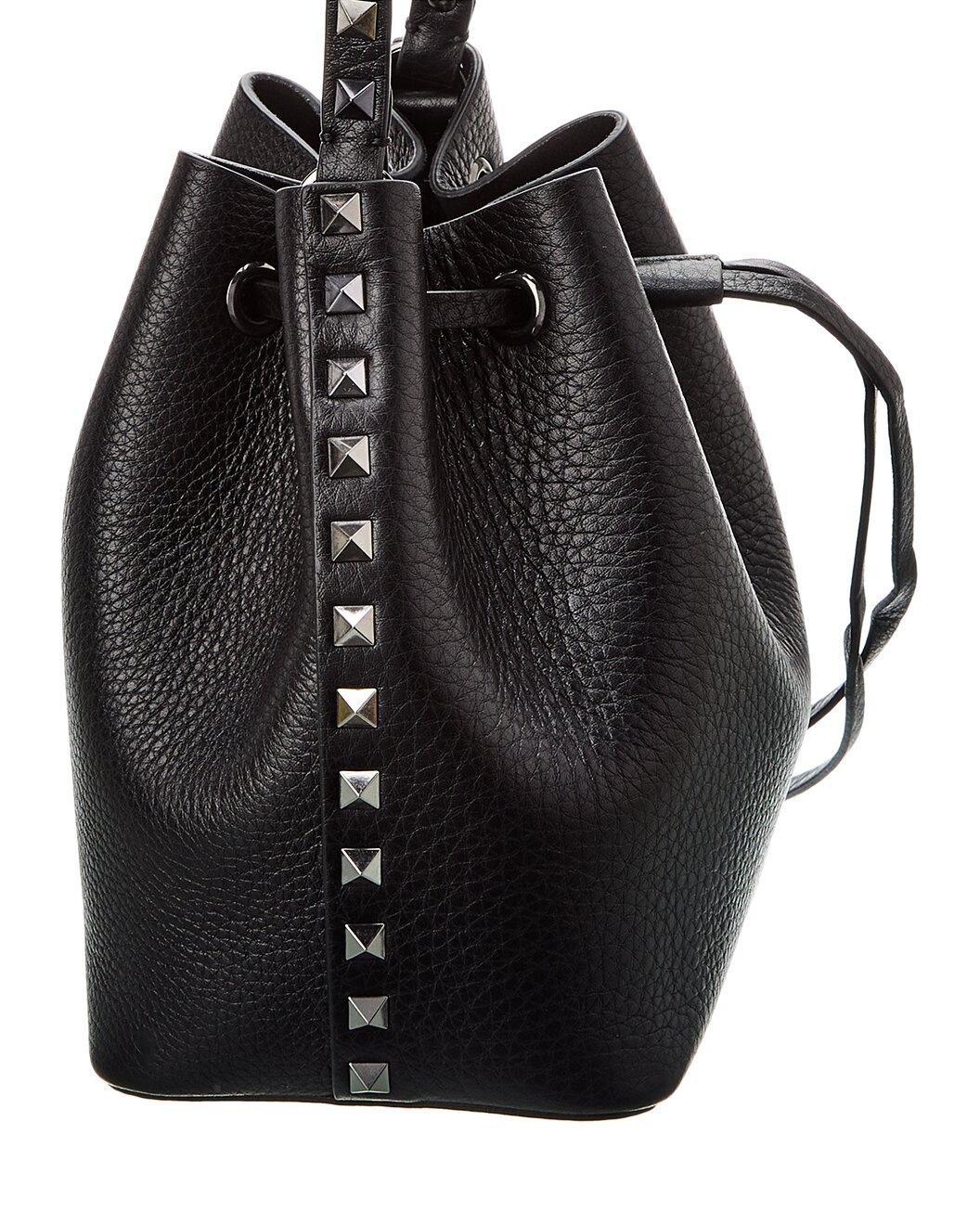 Valentino Rockstud Grainy Leather Bucket Bag - 3