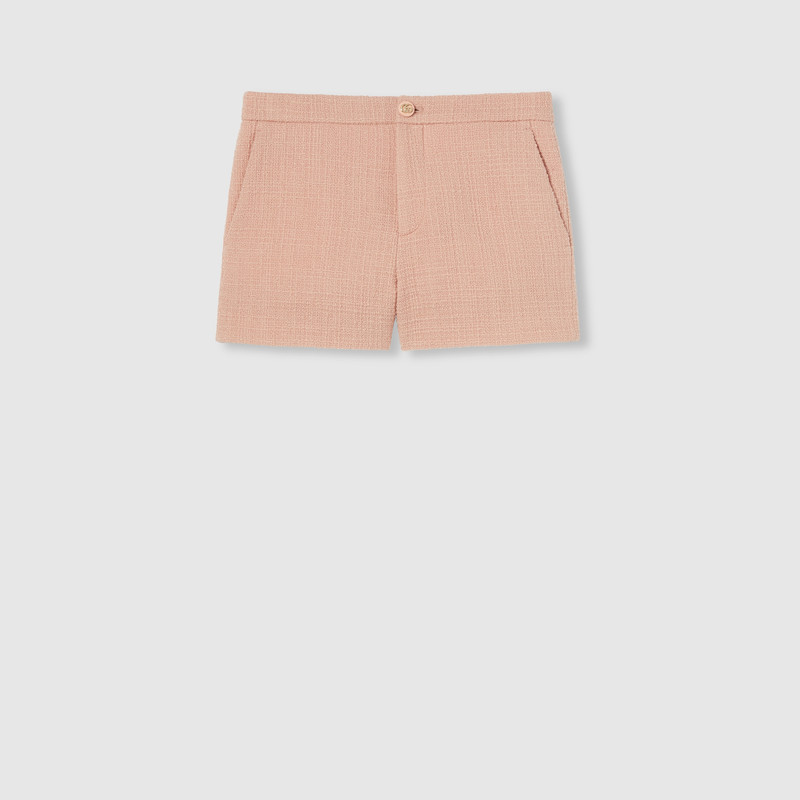 Textured wool tweed shorts 1