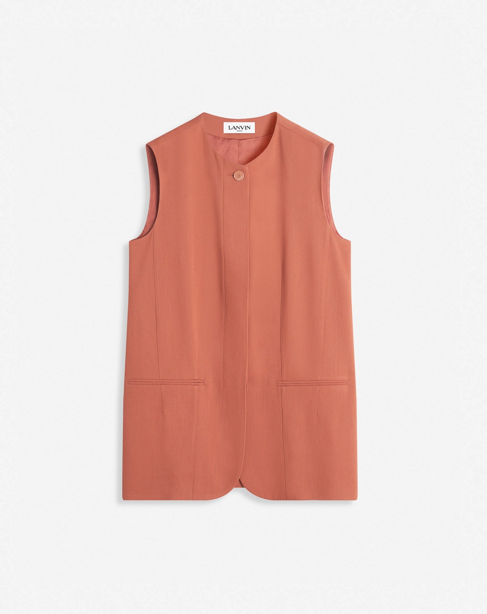 SLEEVELESS JACKET IN WOOL AND VISCOSE - 1