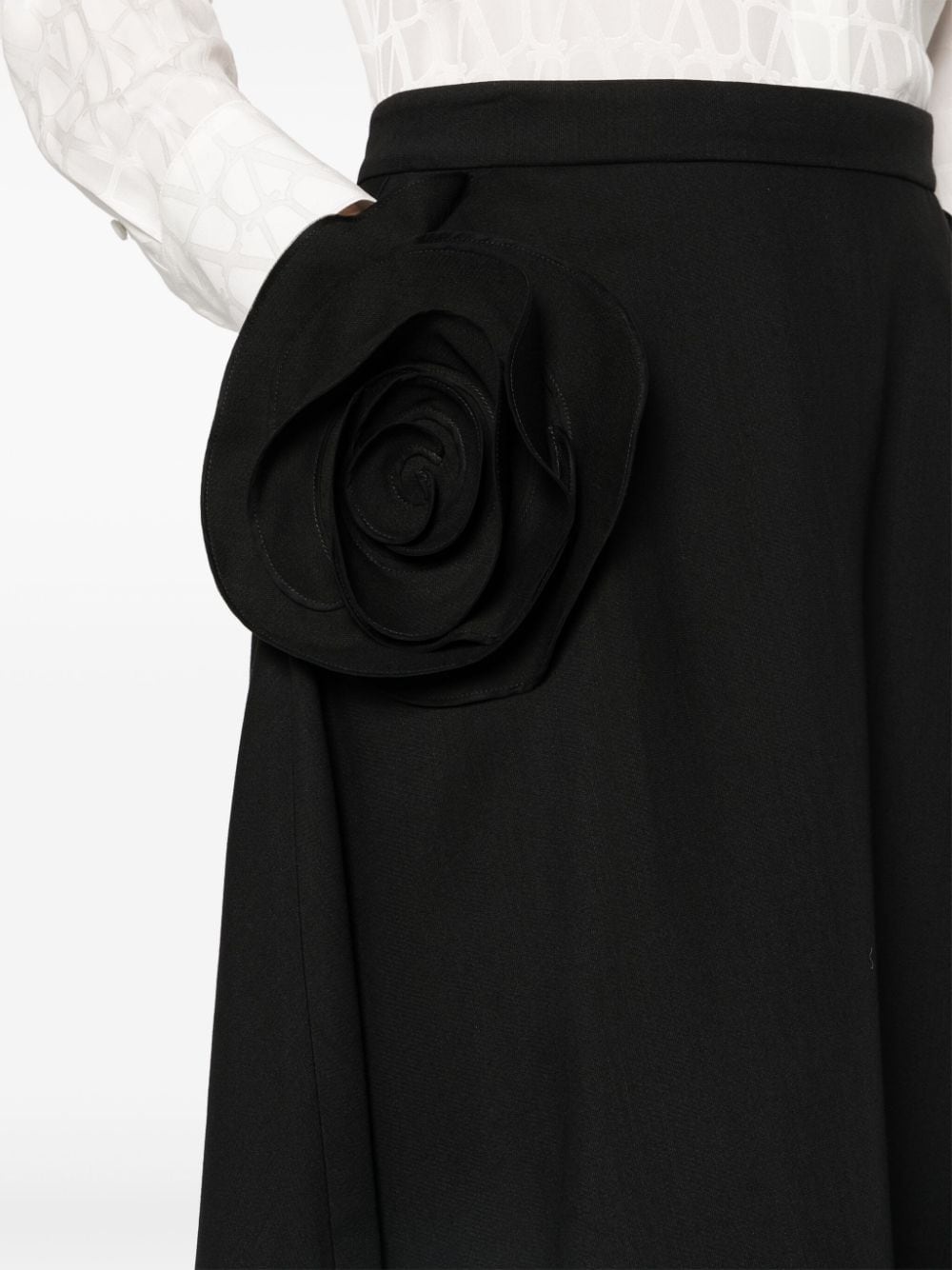 floral-appliquÃ© flared A-line skirt - 5