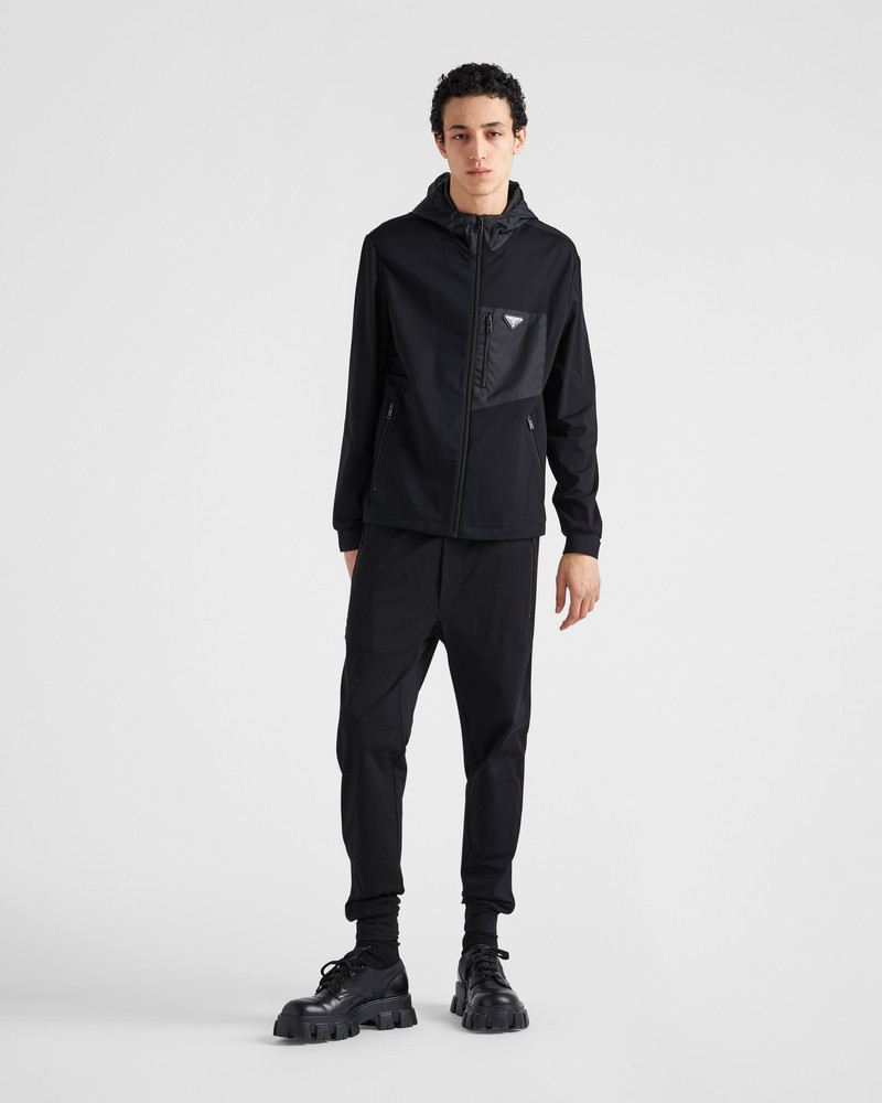 Prada Technical cotton and Re-Nylon cardigan outlook