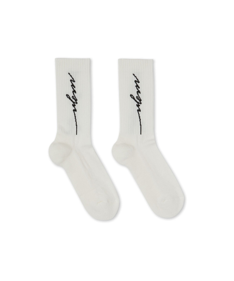 Socks with jacquard cursive logo 1