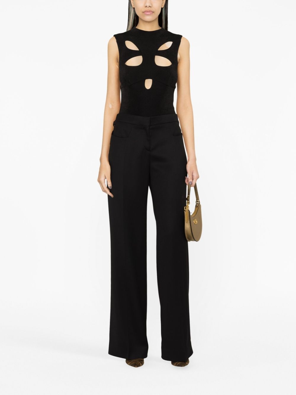 wool straight-leg trousers - 2