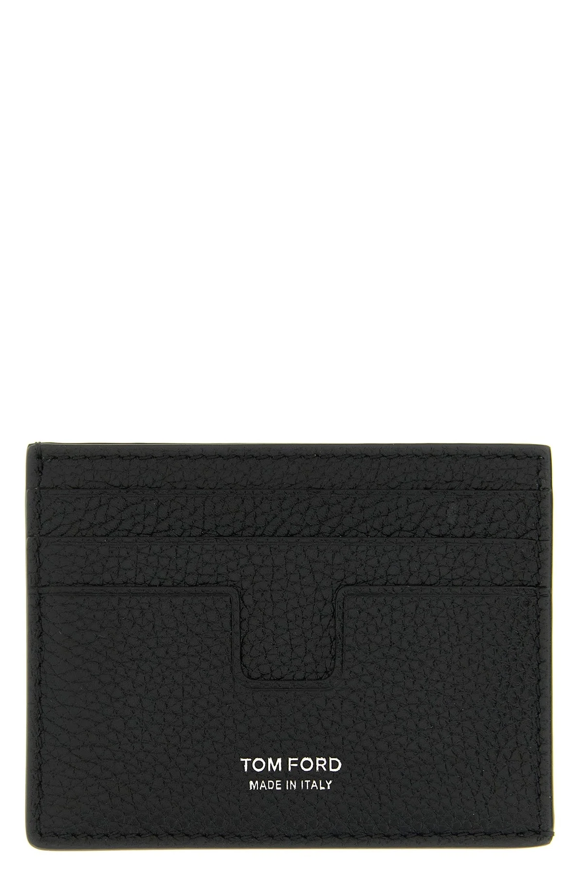 Grained Leather T-Line Cardholder - 1