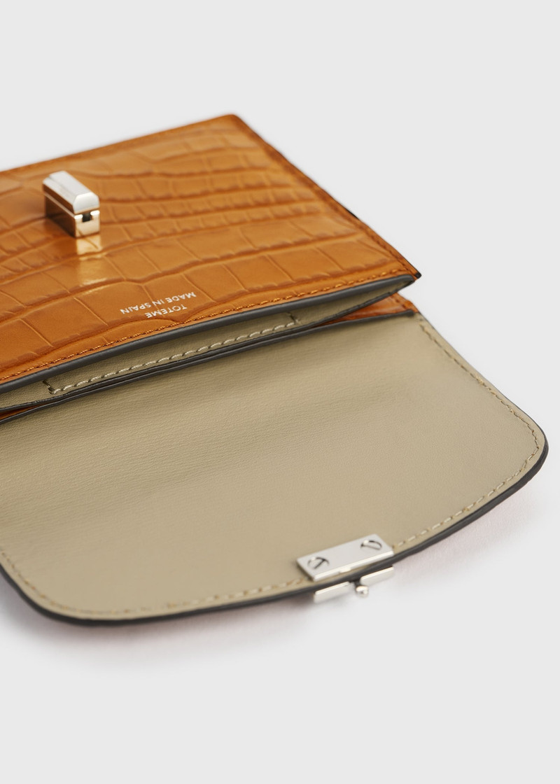 T-lock croco-embossed cardholder tangerine 4