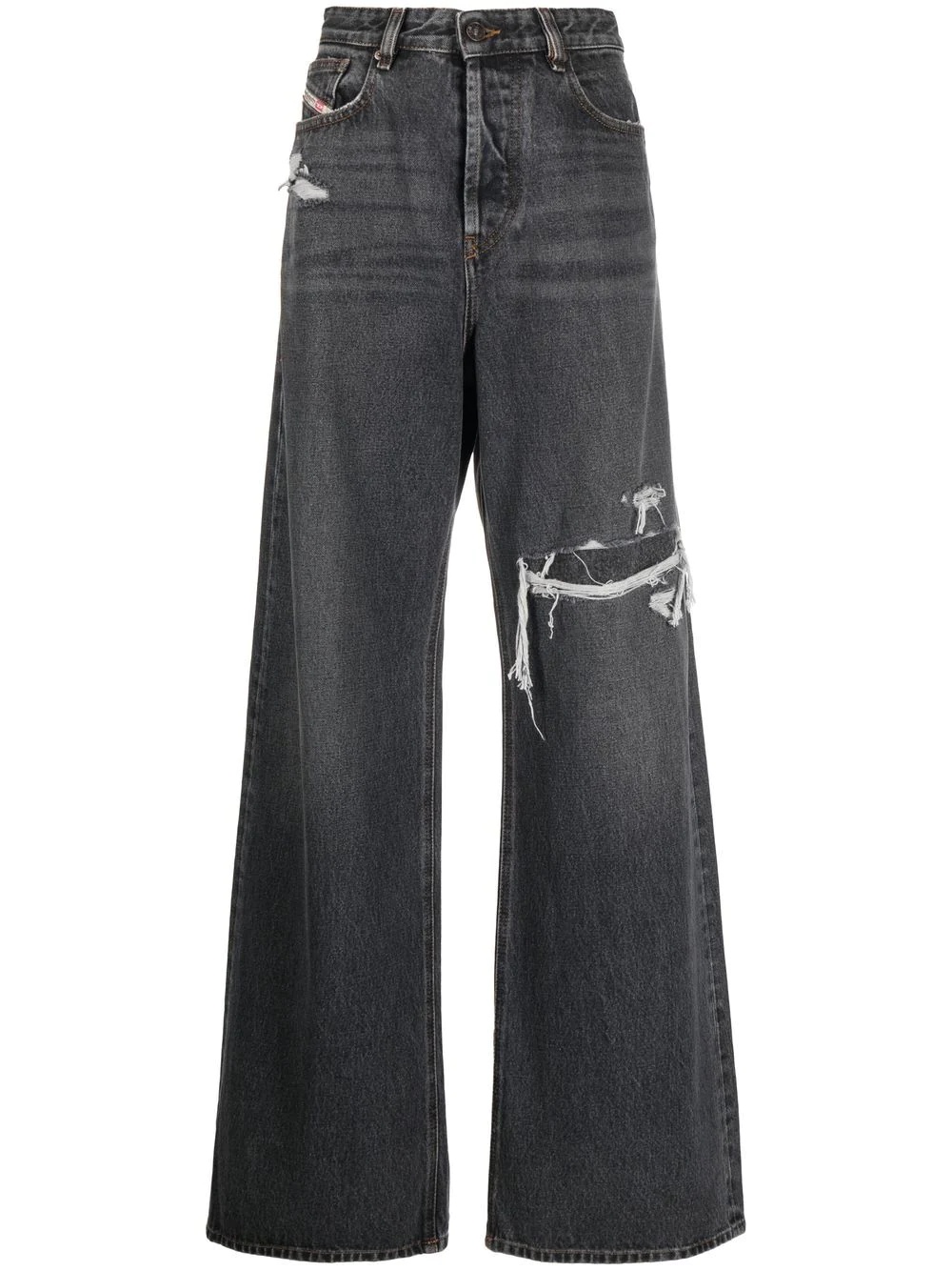 distressed wide-leg jeans - 1