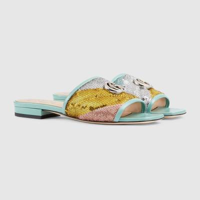 GUCCI Women's sequin slide sandal outlook