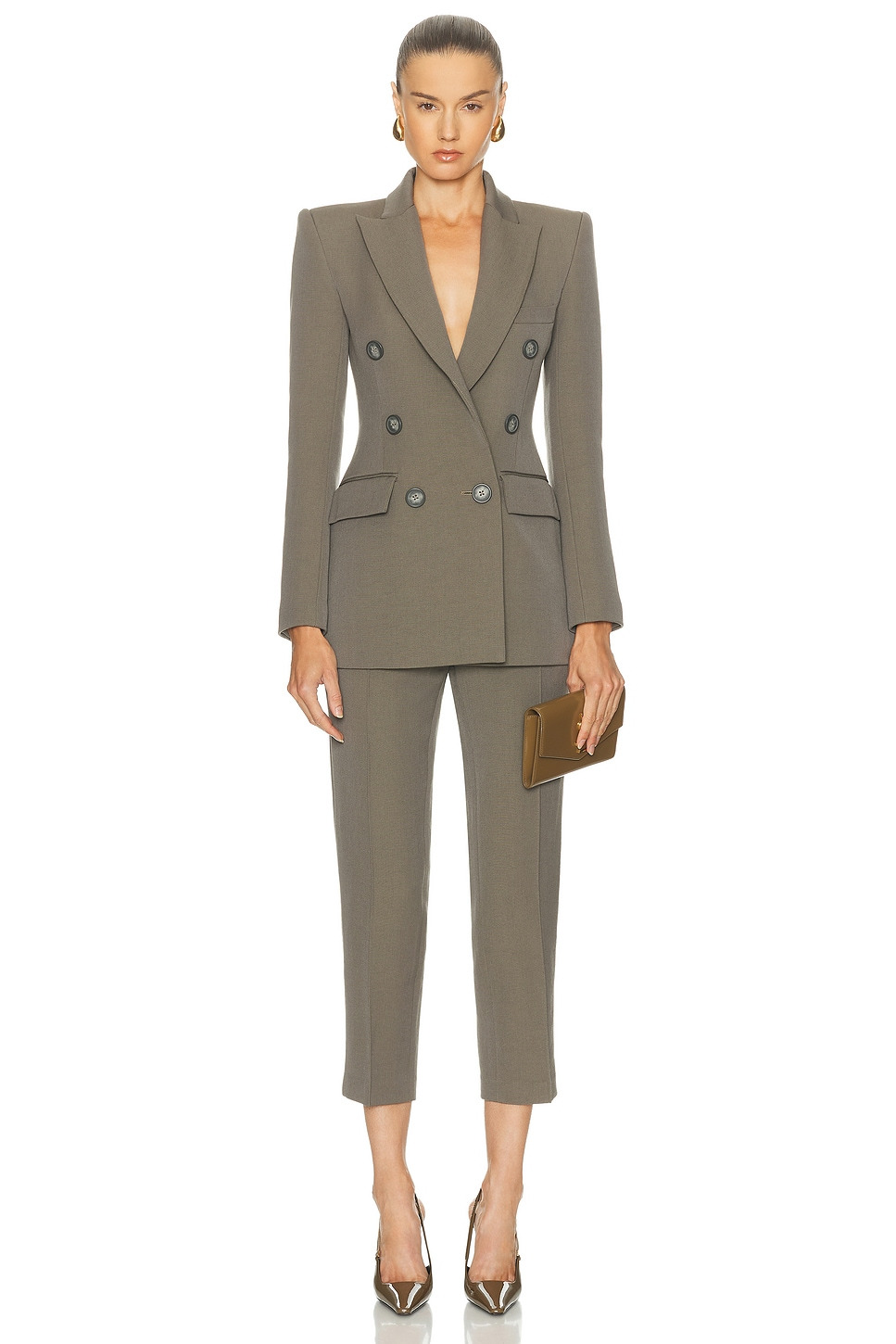Double Breasted Fitted Blazer - 4