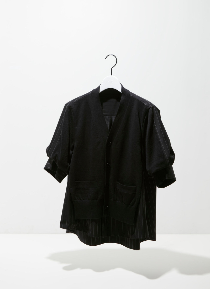 Chalk Stripe x Cotton Knit Cardigan 1