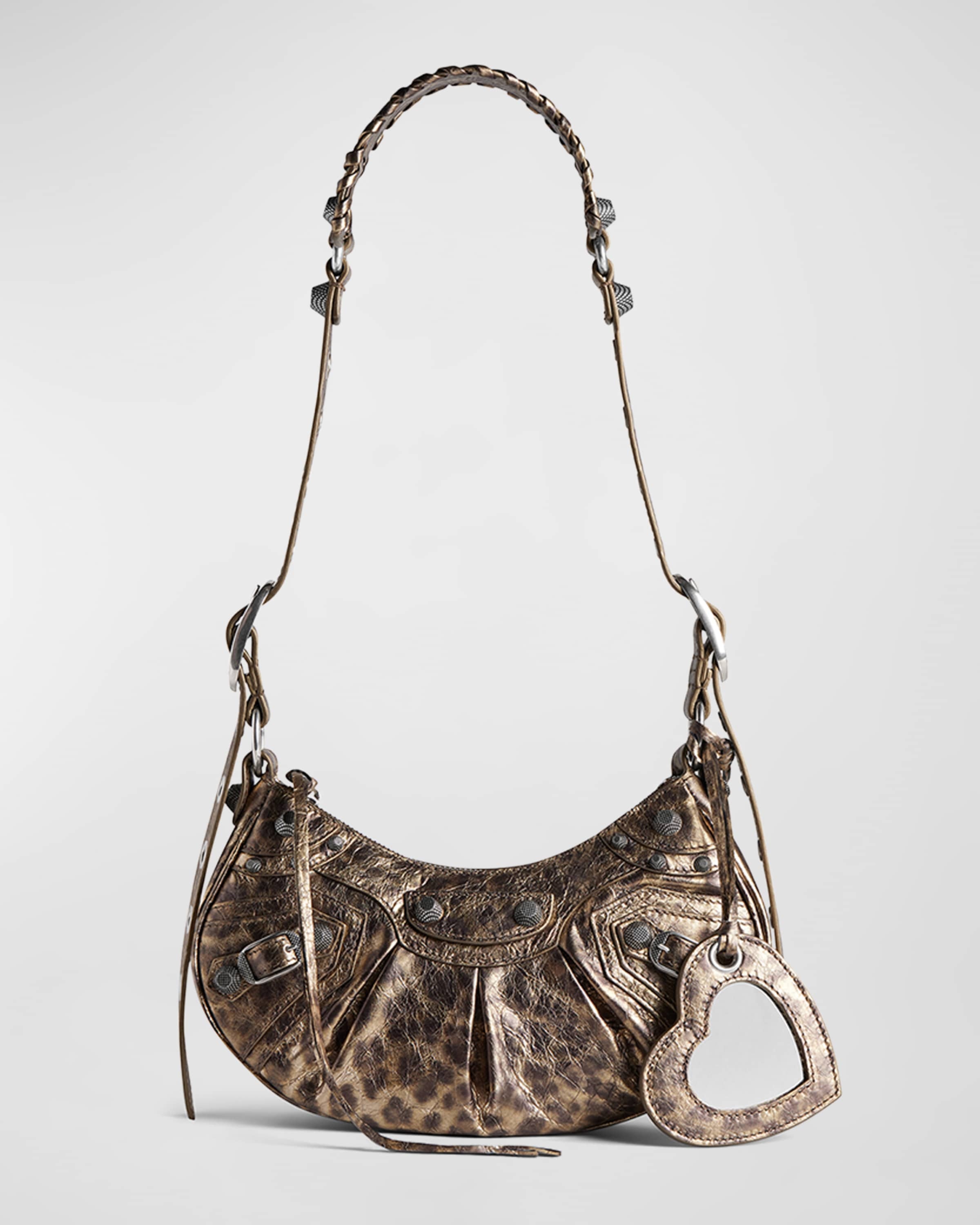 Le Cagole XS Leopard-Print Metallic Shoulder Bag - 1