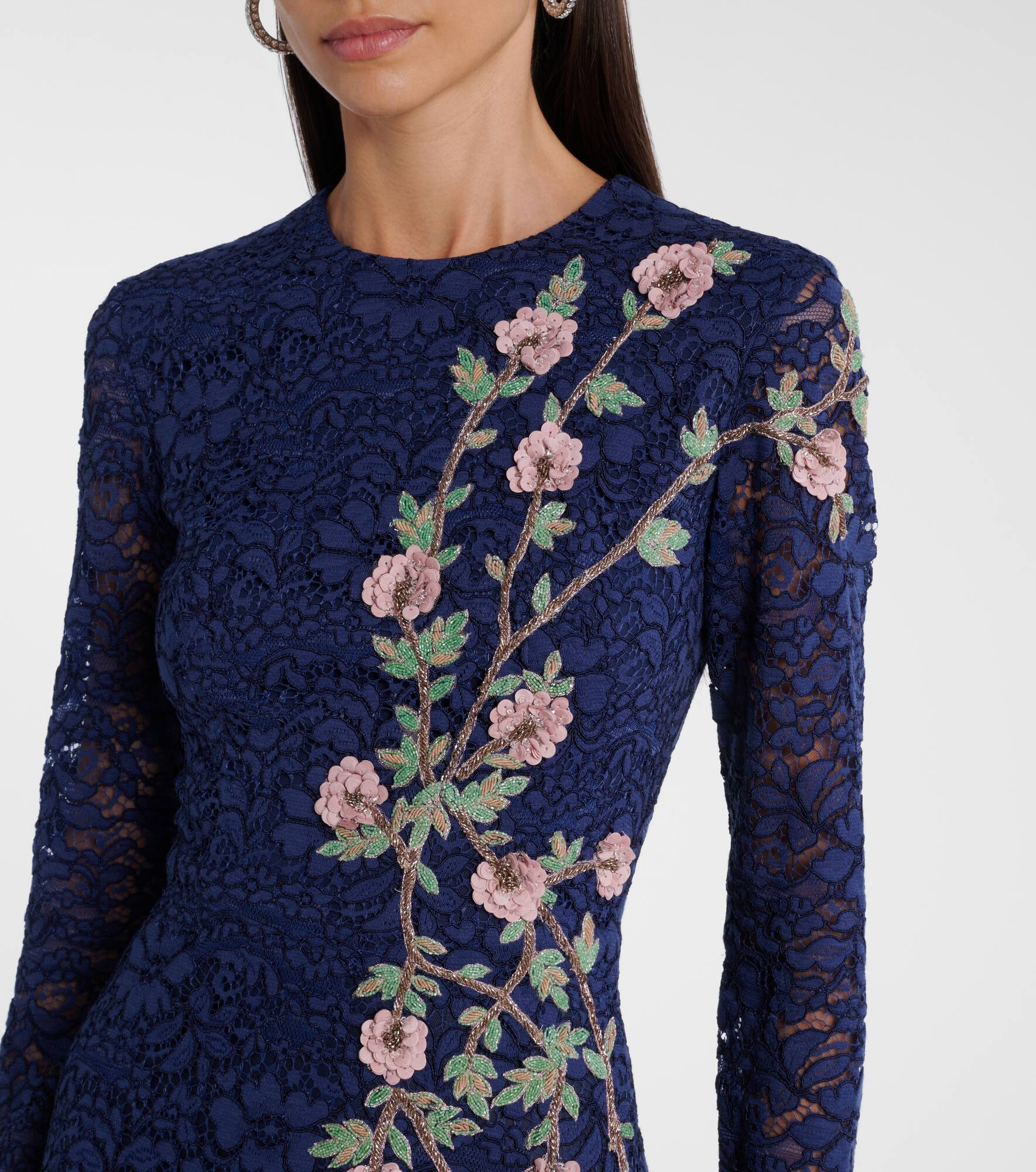 Marlena embellished lace cocktail dress - 4