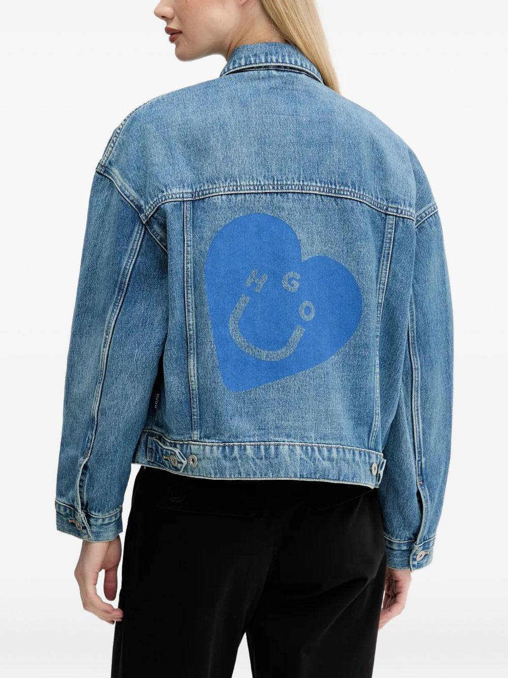 heart-logo denim jacket - 3