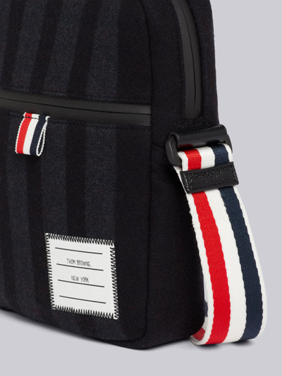 Thom Browne Black Double Face Melton 4-Bar Stripe Strap Camera Bag outlook