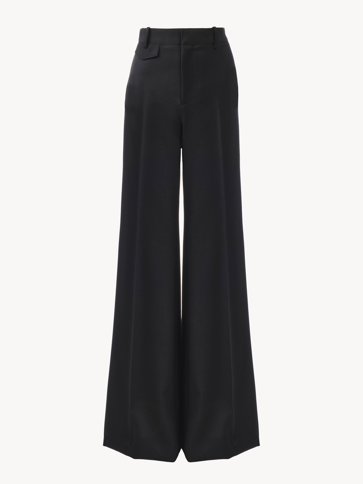 HIGH-RISE FLARED PANTS IN WOOL GRAIN DE POUDRE - 2