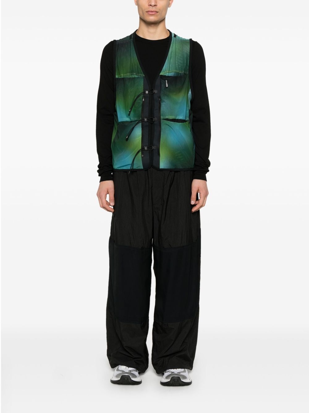 logo-print wide track pants - 2
