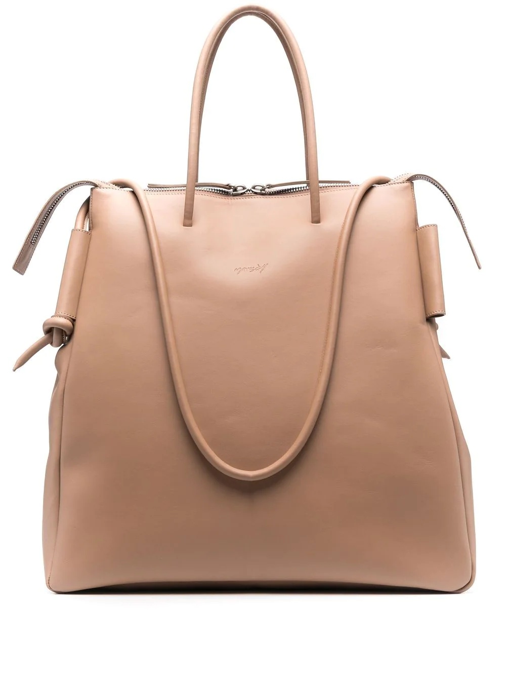 zipped leather tote - 1