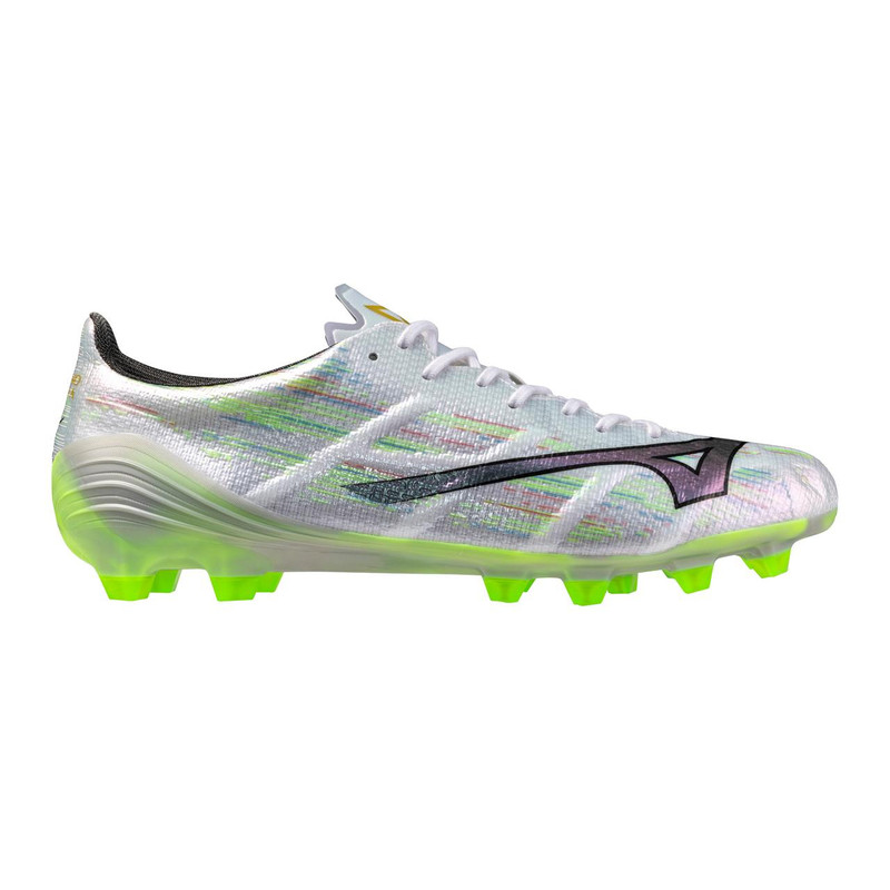 Mizuno Alpha II Elite FG Firm Ground Soccer Cleat, White/Neon Green 6