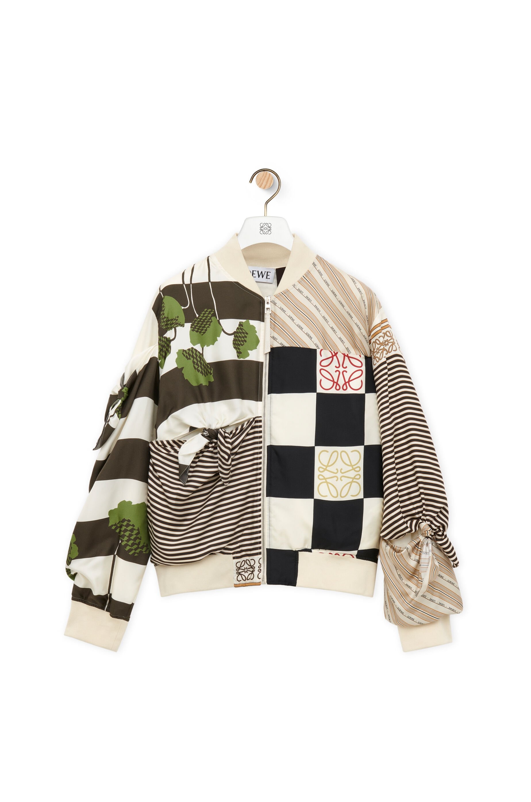Loewe + Paula's Ibiza Knotted Printed Silk-Twill Bomber