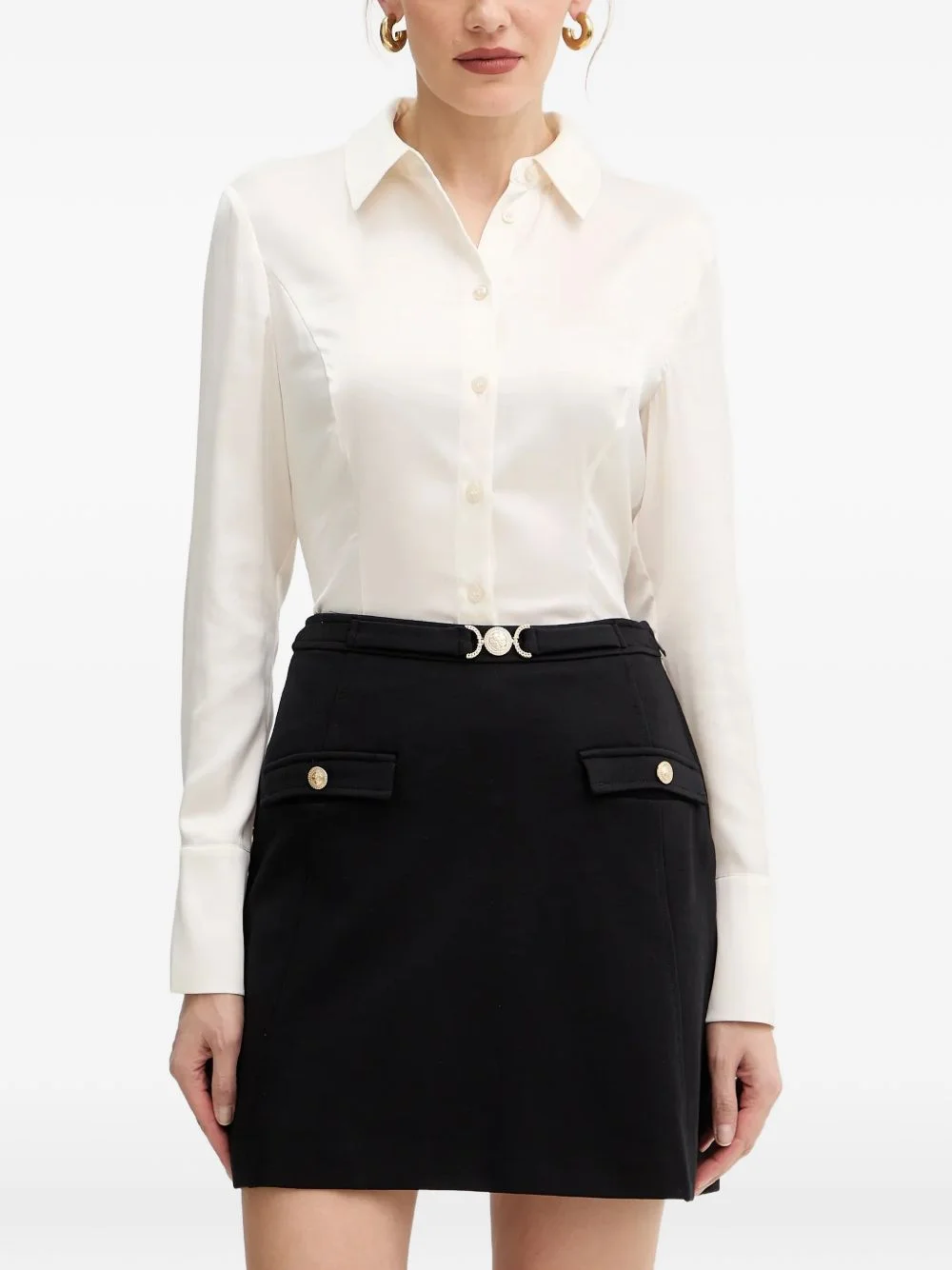 button-down long-sleeve blouse - 1