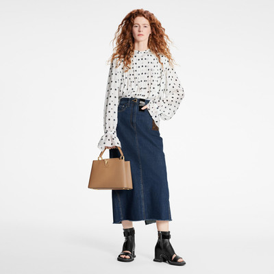 Louis Vuitton Monogram Patch Long Denim Skirt outlook
