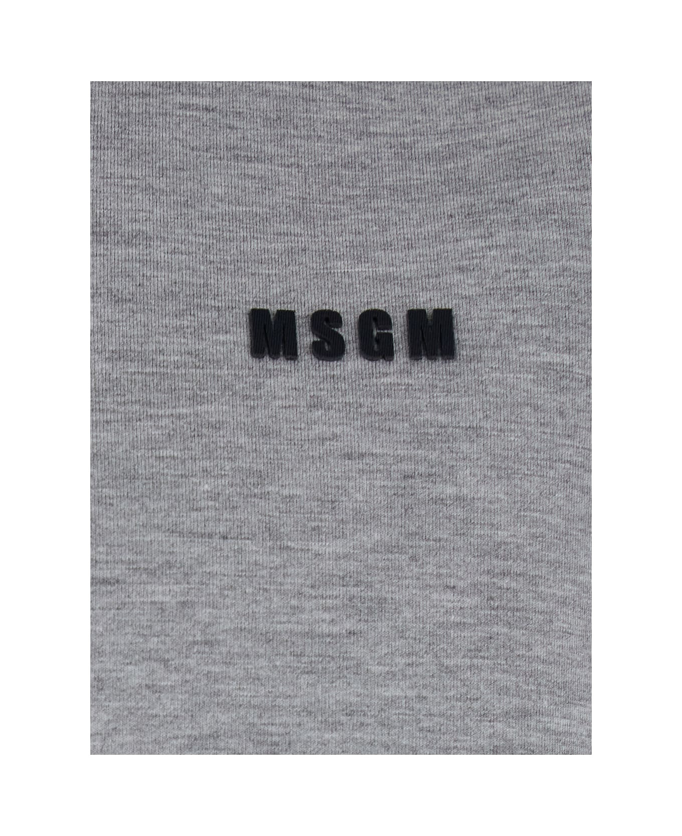 Grey Hoodie With Contrasting Logo Embroidery In Cotton Man - 3