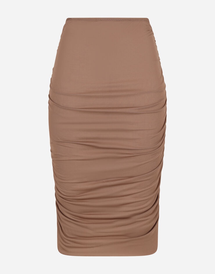 Jersey midi skirt with draped detailing - 3