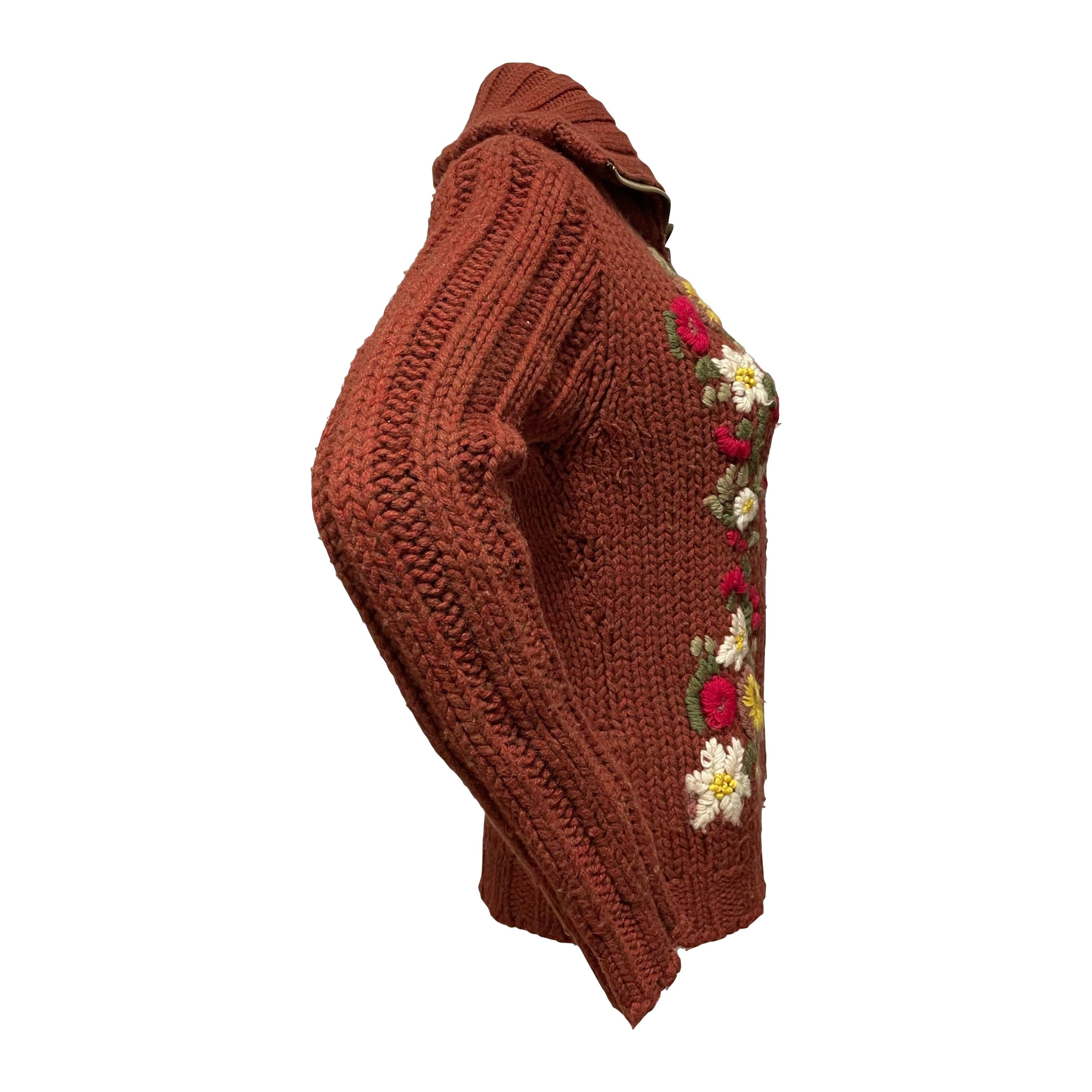 D&G - D&G Fall Winter 2002 Embroidered Floral Knit Cardigan - 3