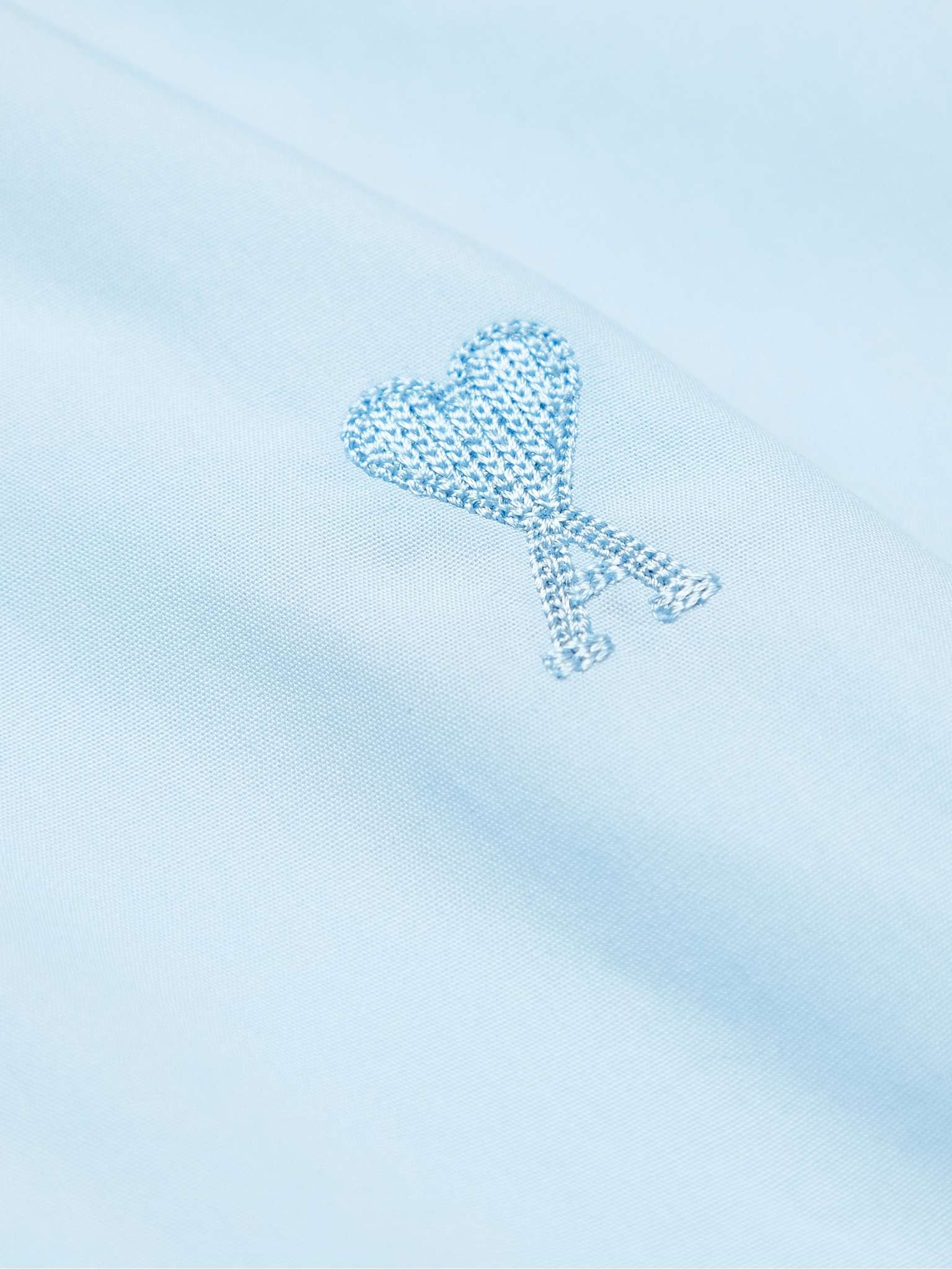 Slim-Fit Logo-Embroidered Cotton-Poplin Shirt - 3